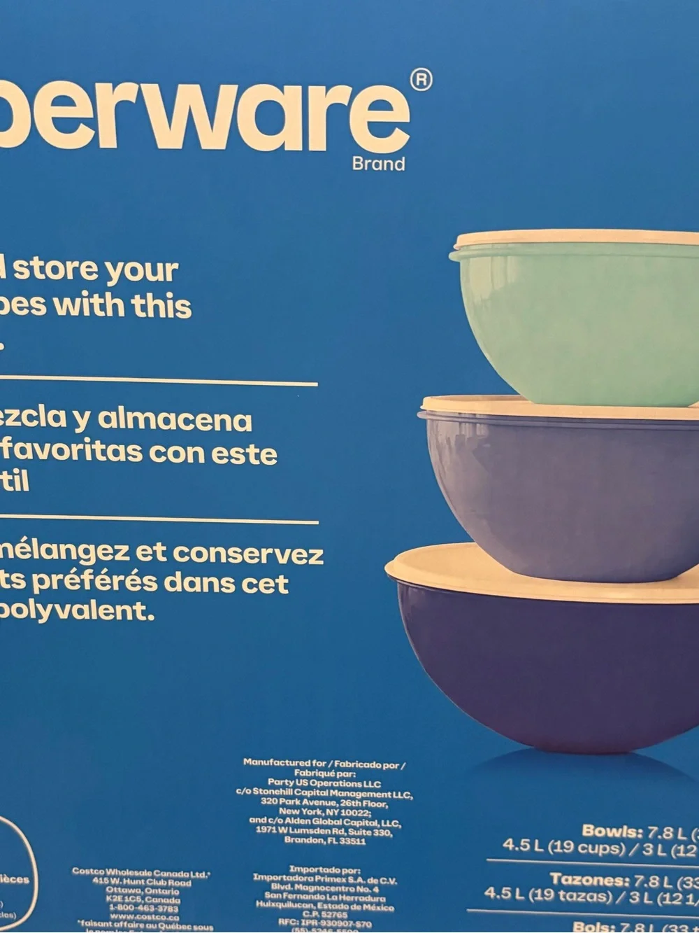 Tupperware Thatsa Bowl Set - Teal & Blue Stackable Bowls